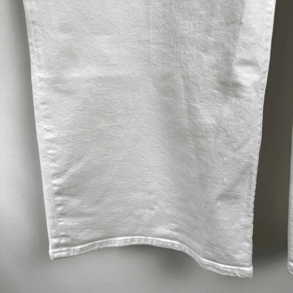 NEW J. Crew White Curvy Slim Wide-Leg Classic Preppy Relaxed High Rise Jeans‎ 35